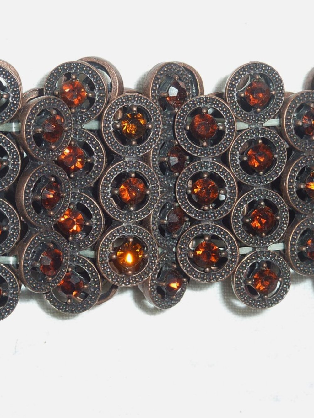 Brand New French Art Deco Wide Bracelet With Gems - Picture 3 of 3